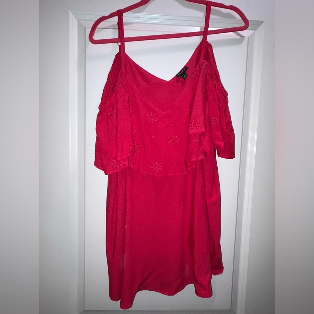 Torrid Challis Embroidered Cold Shoulder Top